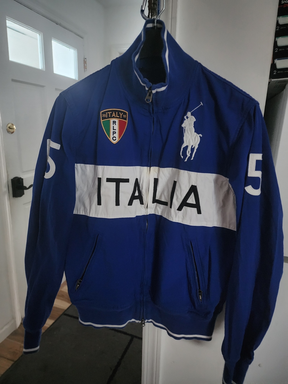 Polo by Ralph Lauren Blue and White Italia Track Jacket. Have S,M and L.